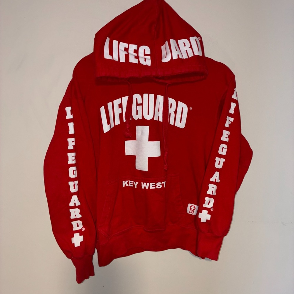 Lifeguard Key West Hoodie Officially Licensed Red Sweatshirt Small